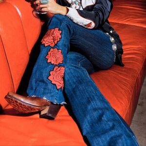 Ariat rodeo rose flare raw when jeans